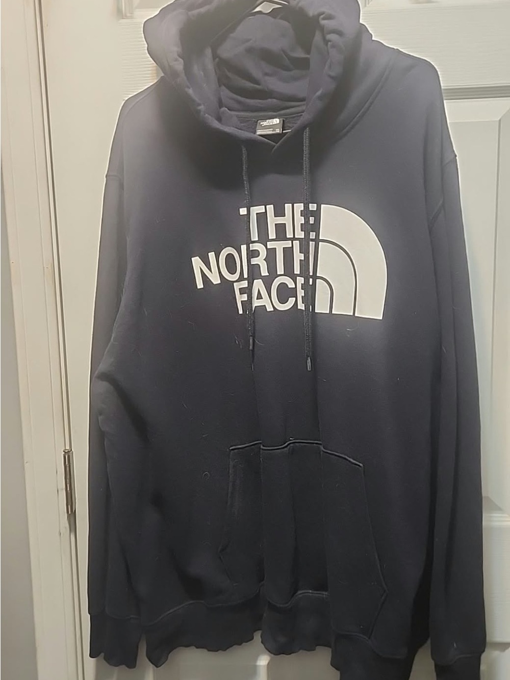The North Face Navy Hoodie with White Logo